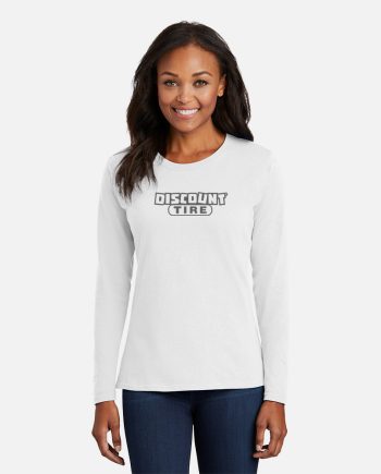 Logo - Port & Company® Ladies Long Sleeve Core Cotton Tee