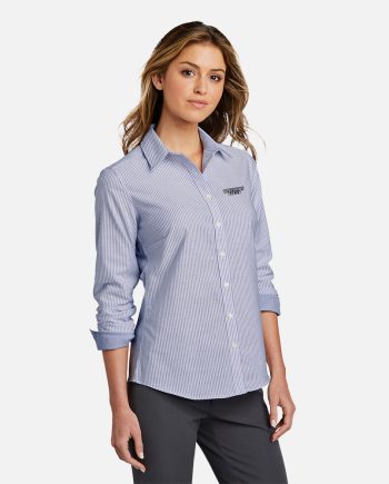 Logo – Port Authority® Ladies SuperPro™ Oxford Stripe Shirt